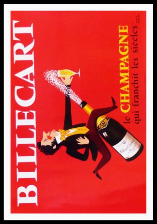 Hervé MORVAN - Champagne BILLECART - affiche ancienne originale publicitaire - 1980