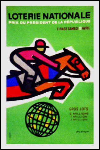 Guy GEORGET - Loterie Nationale Prix du Président de la République, original vintage advertising poster, circa 1950