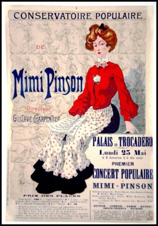 René PEAN - Conservation populaire Directeur Gustave Charpentier - Mimi PINSON, circa 1900