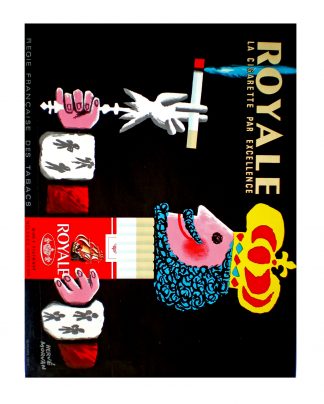 Hervé MORVAN - ROYALE la cigarette par excellence - affiche ancienne originale publicitaire - 1961