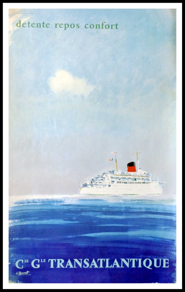 Paul Colin - Affiche De La Compagnie Générale Transatlantique Par Paul Colin Datant De 1950