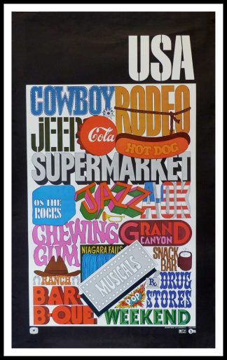 original vintage travel poster - USA - DELESSEPS 1967
