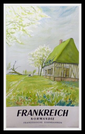 Frankreich Normandie Französische Eisenbahnen  - Normandy - Affiche ancienne originale Normandie - Foujita