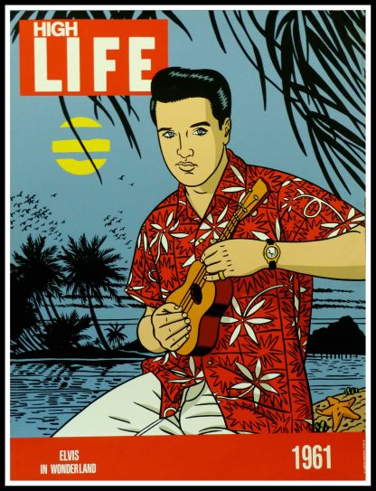 Affiche ancienne originale publicité - High LIFE, Elvis Presley in the Wonderland, Anonymous