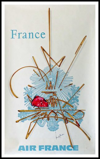 Affiche ancienne originale de voyage - Georges MATHIEU - FRANCE 1968