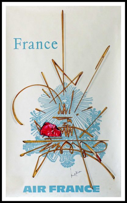 original vintage travel poster - Georges MATHIEU - Air France FRANCE 1968