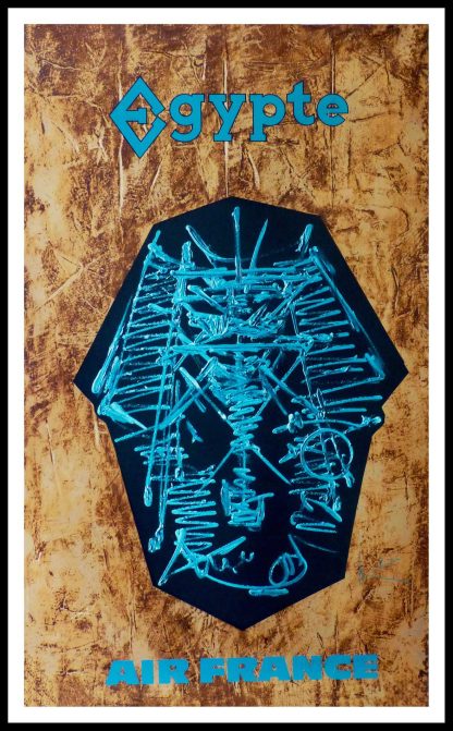 affiche ancienne originale de voyage - Georges MATHIEU - Air France Egypte - 1968