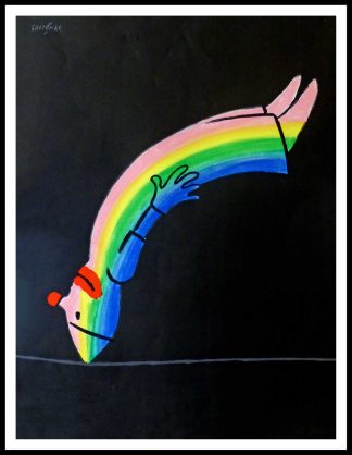 affiche ancienne originale publicitaire avant la lettre, SAVIGNAC à Munich, 1982
