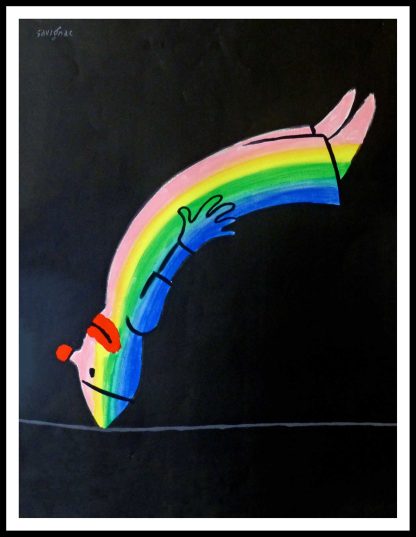 affiche ancienne originale publicitaire avant la lettre, SAVIGNAC à Munich, 1982