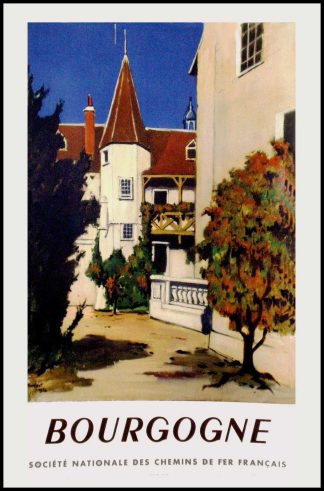 HUMBLOT - BOURGOGNE SNCF, 1952 affiche ancienne originale voyage