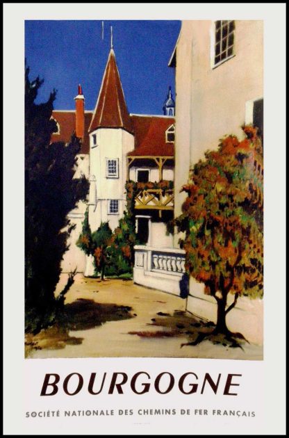 HUMBLOT - BURGUNDY SNCF, 1952 original vintage travel poster