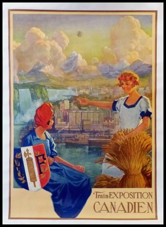 Affiche ancienne originale de voyage - Train Exposition Canadien - G.K. ODELL circa 1920