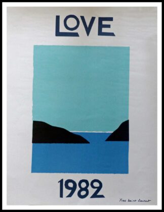 Affiche ancienne originale - LOVE - YSL - Haute couture, Luxe, Yves SAINT LAURENT, 1982