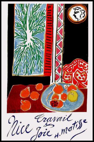 Affiche ancienne originale voyage - Nice Travail et Joie - Henri MATISSE, 1949
