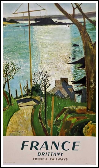 Affiche ancienne originale voyage - FRANCE - Brittany French Railways - René GENIS