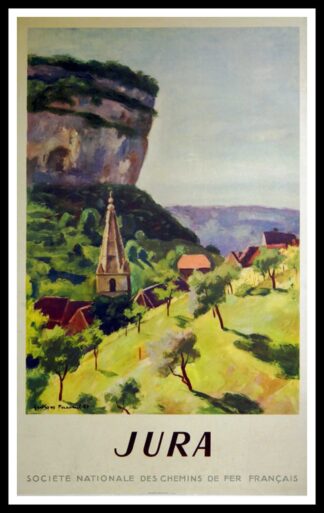 Affiche ancienne originale voyage - JURA, SNCF, Georges PACOUIL 1947