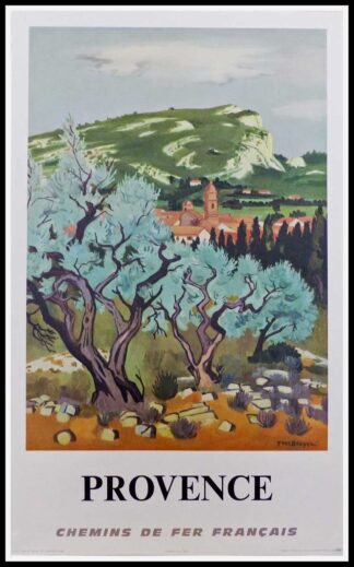 Affiche ancienne originale voyage - PROVENCE - Chemin de Fer Français - Yves BRAYER 1967