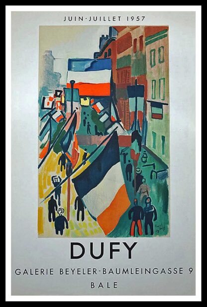 Raoul DUFY affiche ancienne originale exposition - Galerie Beyeler Baumleingasse Bale, Mourlot 1957