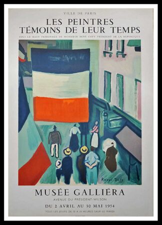 Raoul DUFY affiche ancienne originale exposition - Les peintres témoins de leur temps, Musée Galliéra 1954