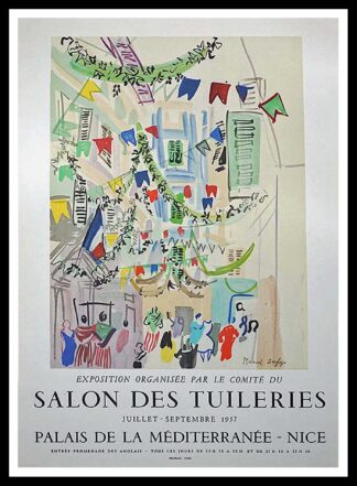 Raoul DUFY affiche ancienne originale exposition Mourlot - Salon des Tuileries, NICE, 1957