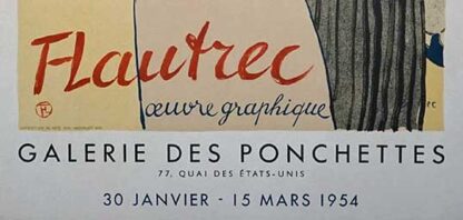 Toulouse Lautrec (after) original vintage exhibition poster - Ville de Nice, Galerie des Ponchettes, Mourlot 1954 - Image 4