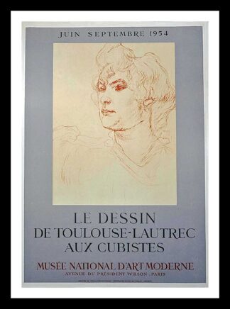 Toulouse Lautrec (after) original vintage exhibition poster - Musée d'Art Moderne,  Mourlot 1954