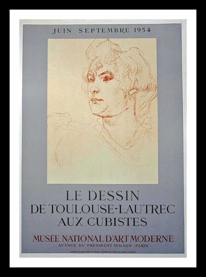 Toulouse Lautrec (after) original vintage exhibition poster - Musée d'Art Moderne,  Mourlot 1954