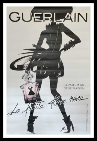 affiche ancienne originale publicitaire - La petite robe noire - GUERLAIN - FL. circa 1990