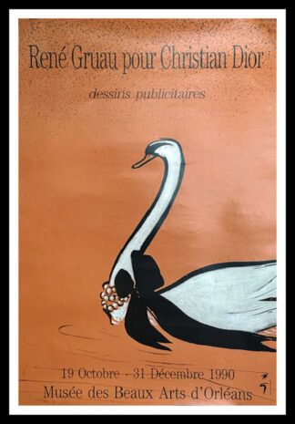 affiche ancienne originale publicitaire - René GRUAU pour Christian DIOR Musée des Beaux d'Orléans, GRUAU 1990