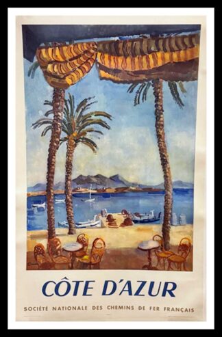 CERIA affiche ancienne originale de voyage - Côte d'Azur, SNCF - 1951