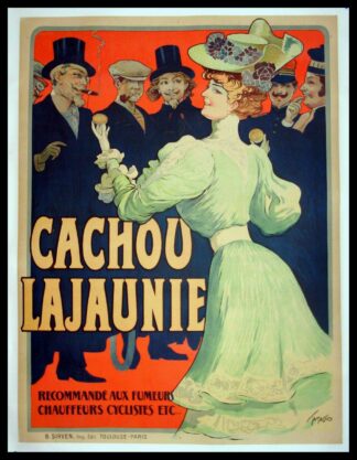 TAMAGNO original vintage advertising poster, CACHOU LAJAUNIE, 1900