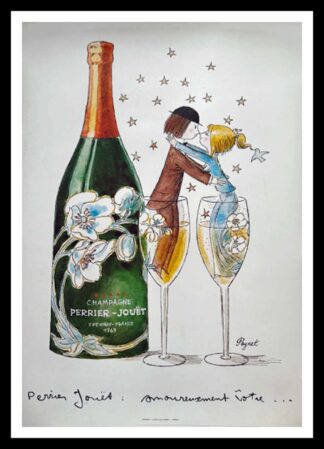 PEYNET affiche originale publicitaire, Champagne PERRIER JOUET, 1969