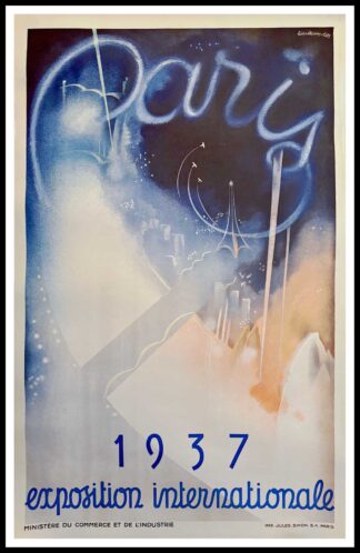 Eugène BAUDOUIN - Marcel LODS : PARIS Exposition Internationale, affiche ancienne originale publicitaire 1937