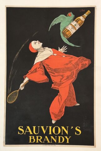 Joseph STALL : SAUVION'S BRANDY, affiche ancienne originale publicitaire 1925