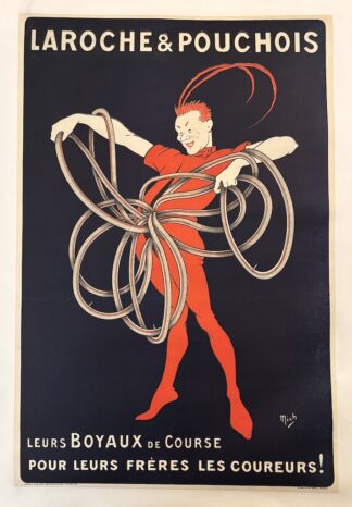 MICH : Laroche et Pouchois, leurs boyaux de course..., affiche ancienne originale de cycle 1930