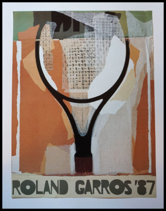 Gérard TITUS-CARMEL : affiche officielle Roland GARROS, affiche ancienne originale tennis signée 1987