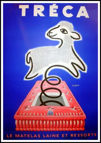 Raymond SAVIGNAC : TRECA, affiche ancienne originale publicitaire signée 1950