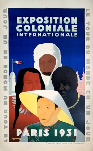 Victor Jean DESMEURE : Exposition Coloniale Internationale PARIS 1931, affiche ancienne originale exposition