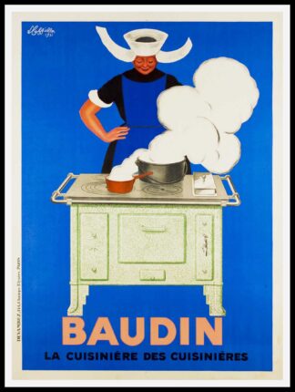 Leonetto CAPPIELLO : Cuisinière BAUDIN, affiche ancienne originale publicitaire 1933
