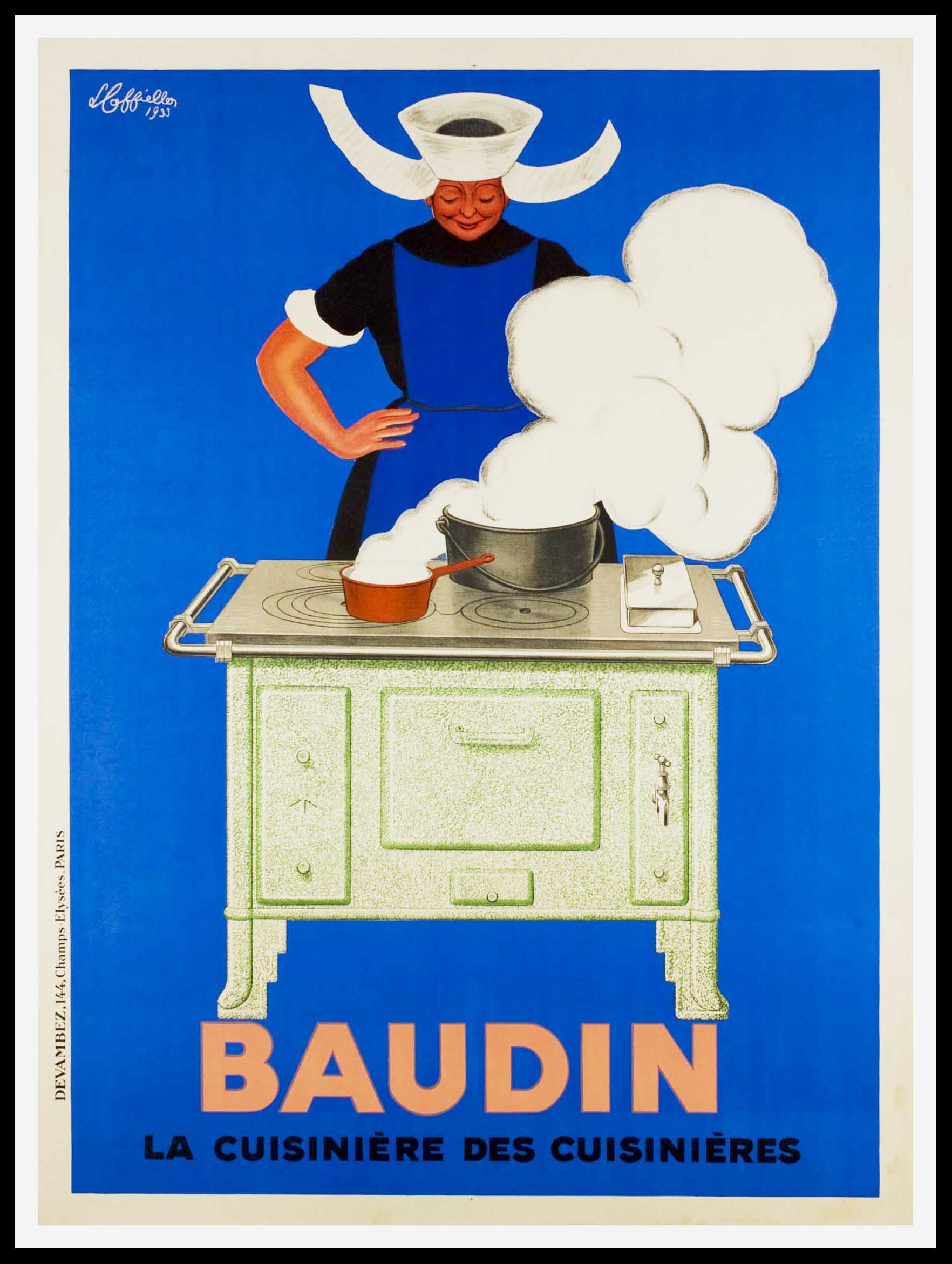 Leonetto CAPPIELLO : Cuisinière BAUDIN, affiche ancienne originale publicitaire 1933