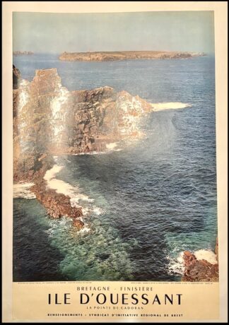 François MADEC : Ile d'Ouessant, Bretagne Finistère, affiche ancienne originale de voyage 1960