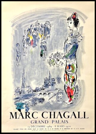 Marc CHAGALL : Grand Palais Paris, affiche ancienne originale exposition 1970