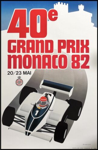 J. GROGNET : affiche originale 40ème Grand Prix Monaco 1982