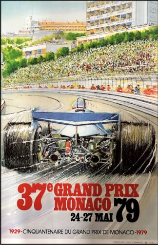 GIAMPAOLI Alain : 37ème Grand Prix de MONACO, affiche originale course automobile 1979