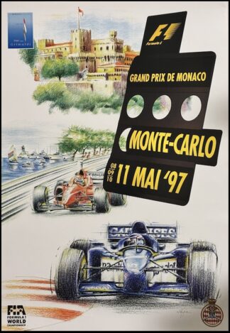 GIAMPAOLI Alain : affiche originale Formule 1 Grand Prix de Monaco 1997
