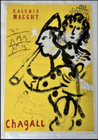 Marc CHAGALL : Galerie MAEGHT, affiche ancienne originale exposition 1957