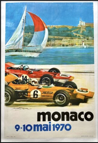 Michael TURNER : Grand Prix de MONACO 9-10 mai 1970, affiche originale Michael TURNER
