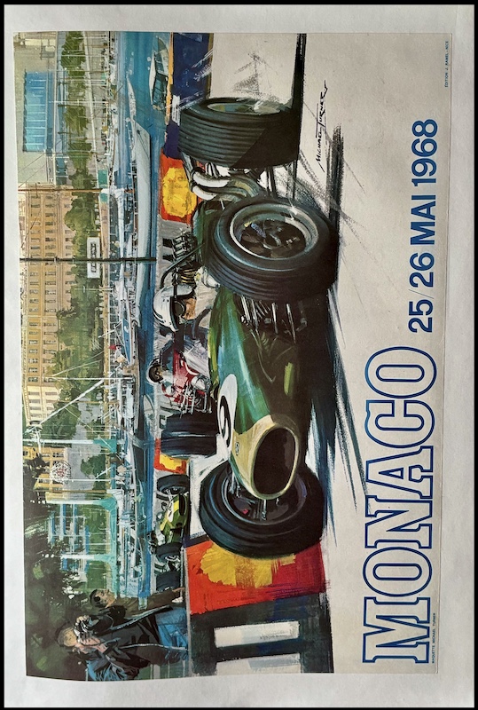 Michael TURNER, 25ème Grand Prix de MONACO du 25/26 mai 1968, affiche originale Michael TURNER