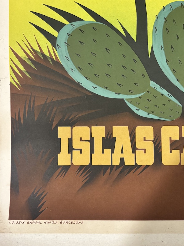 LAU : Islas Canarias, affiche ancienne originale de voyage 1954 - Image 3