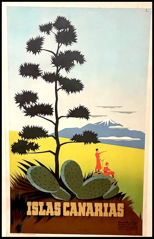 LAU : Islas Canarias, affiche ancienne originale de voyage 1954